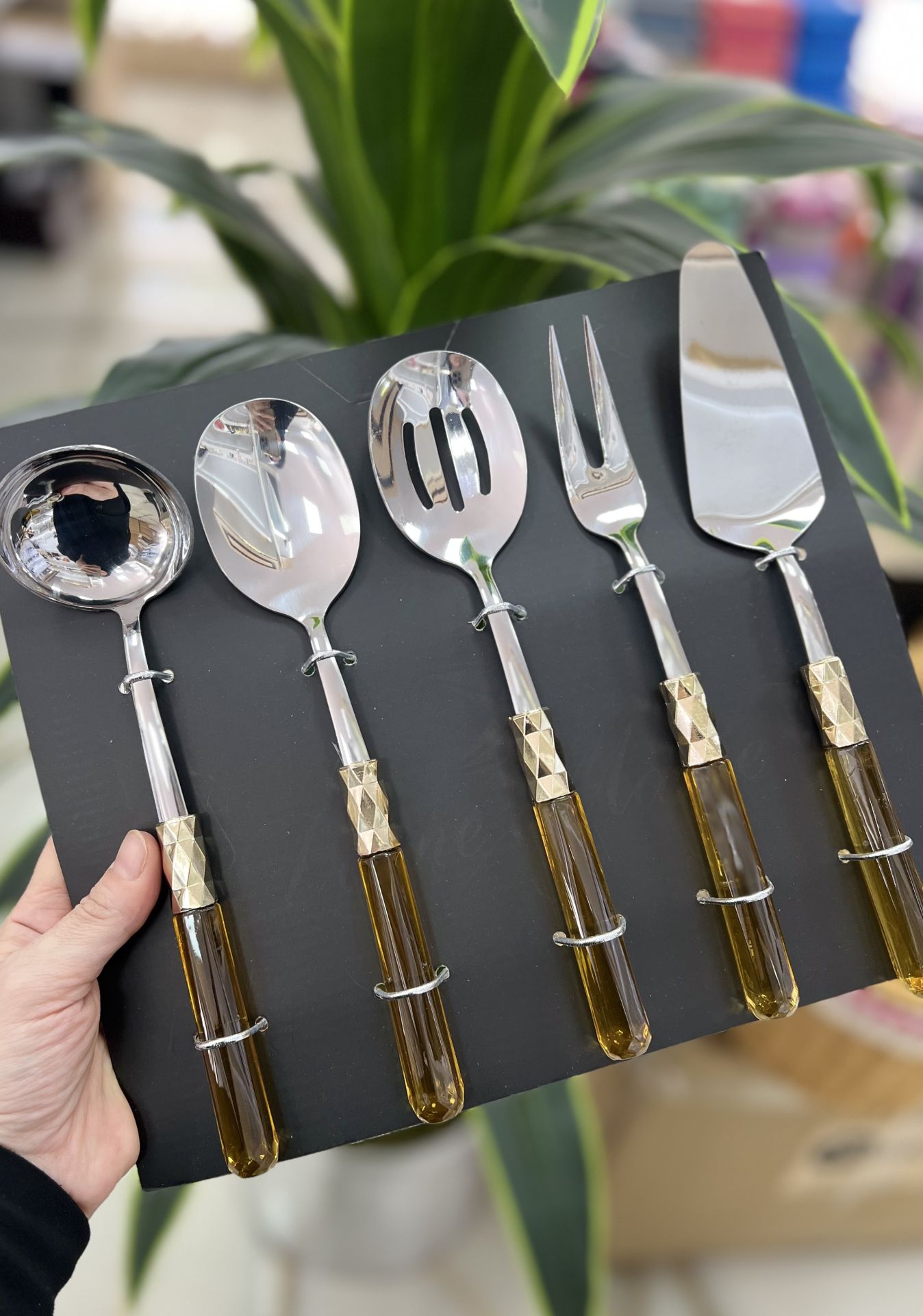 Diamond 5li Sos Kepçe Set- Gümüş Amber