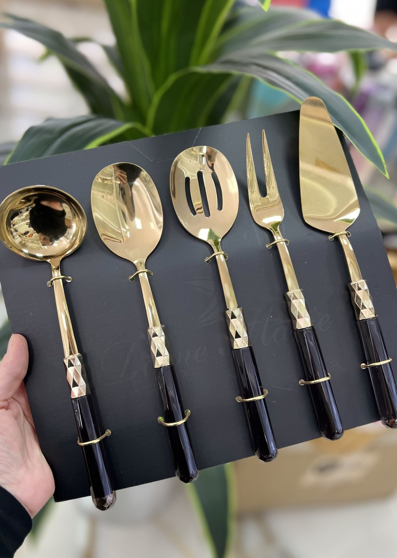 Diamond 5li Sos Kepçe Set- Gold Siyah