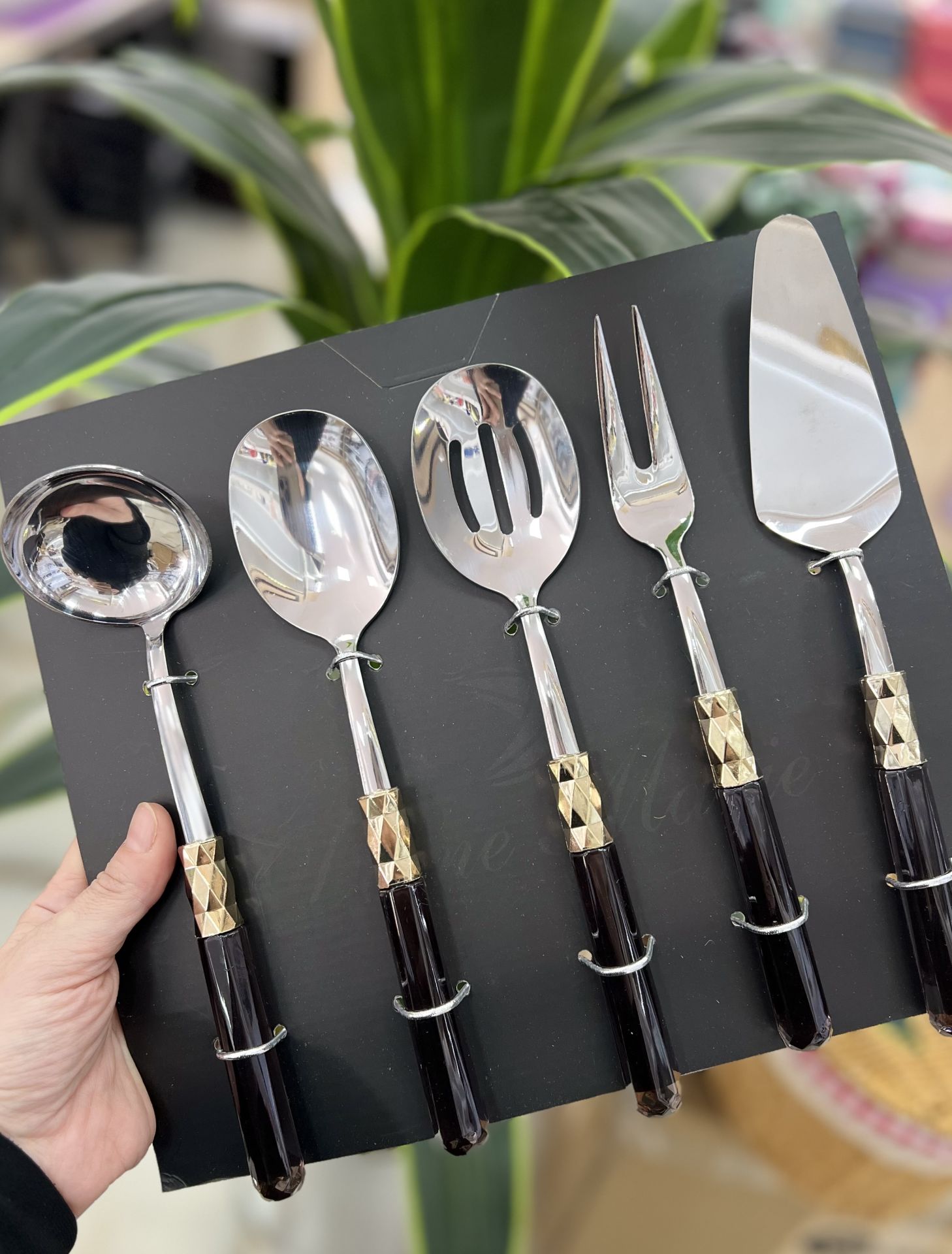 Diamond 5li Sos Kepçe Set- Gümüş Siyah