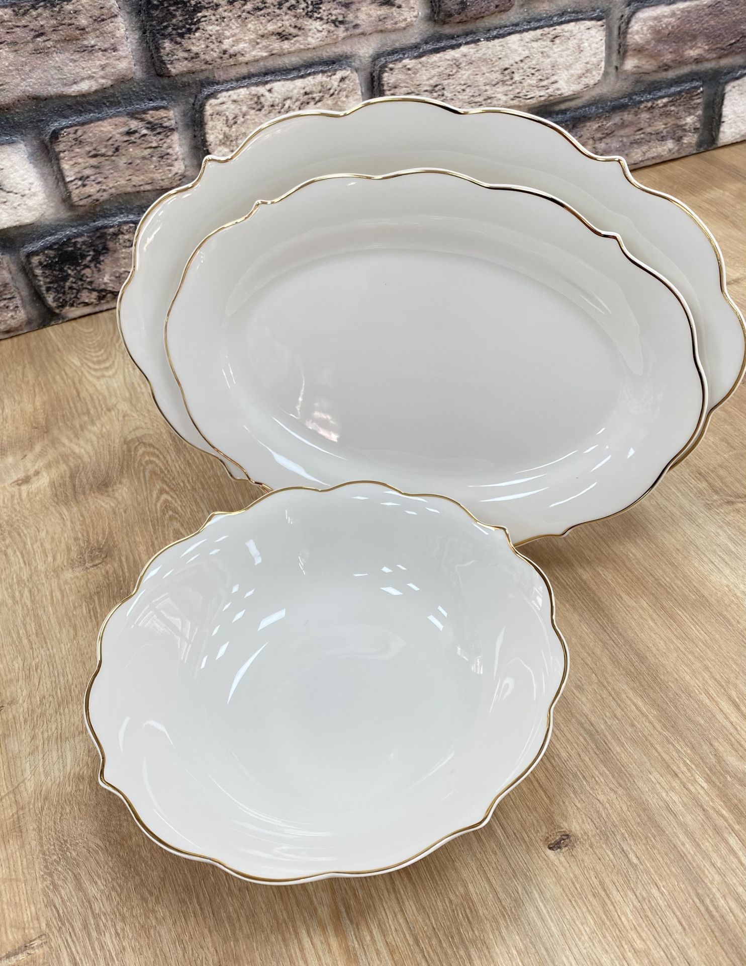 Gold Yaldızlı 3lü Masa Ortası Set