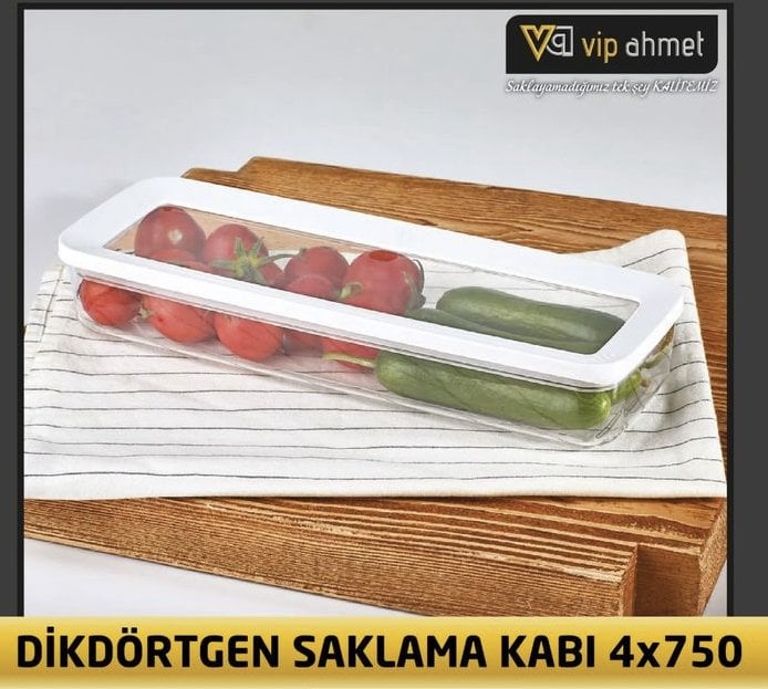 VP-116 2 Adet Dikdörtgen Saklama Kabı 750ml