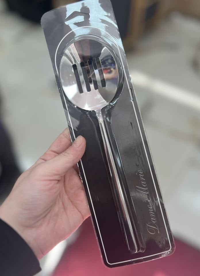 Alegra-18/10 çelik 4m Kalın Adetli  Servis (Delikli Kaşık)