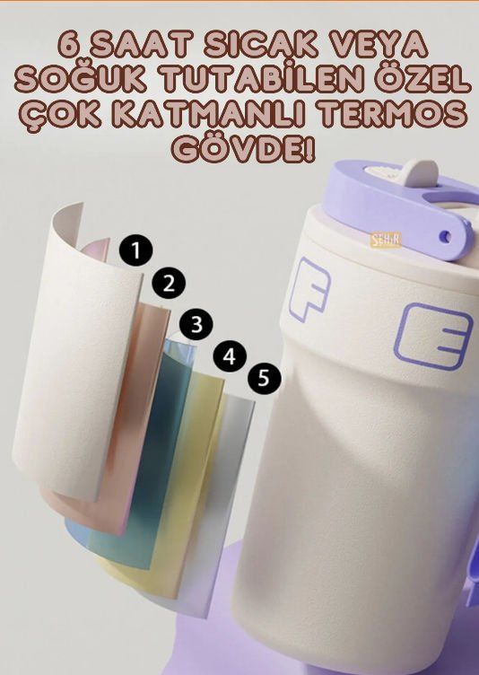 Derece Göstergeli 550ml ÇELİK TERMOS SİYAH -VGN2008