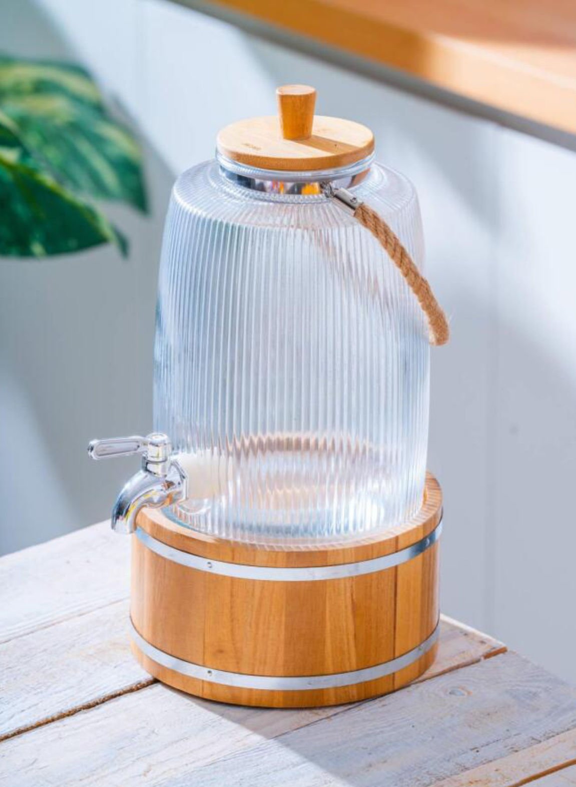 Bambu Kapaklı 3 litre Cam Sebil