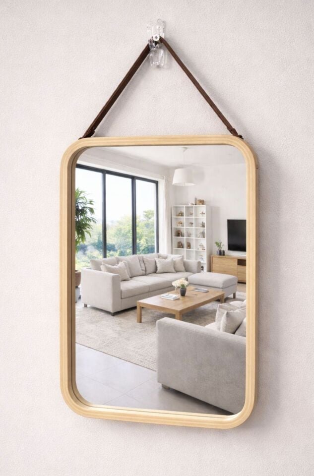 Bambu Lüks Askılı Ayna  34*41cm