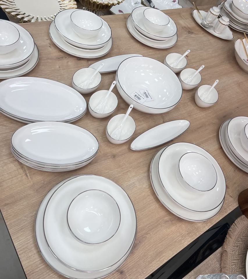 SENNA SİLVER 45 PARÇA DUBLE SET (kahvlt+yemek+çay)
