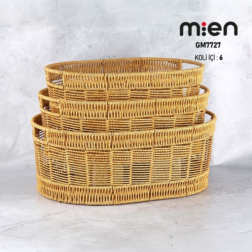 OVAL RATTAN 3LÜ SEPET