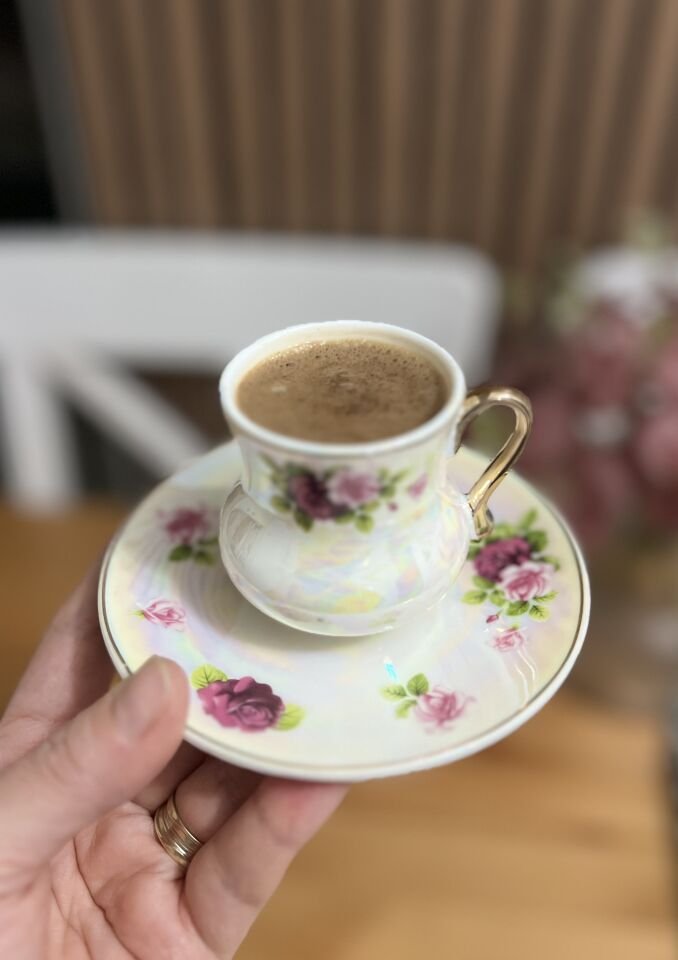 SEDEF PARILTILI VİNTAGE 6 Lı FİNCAN TKM