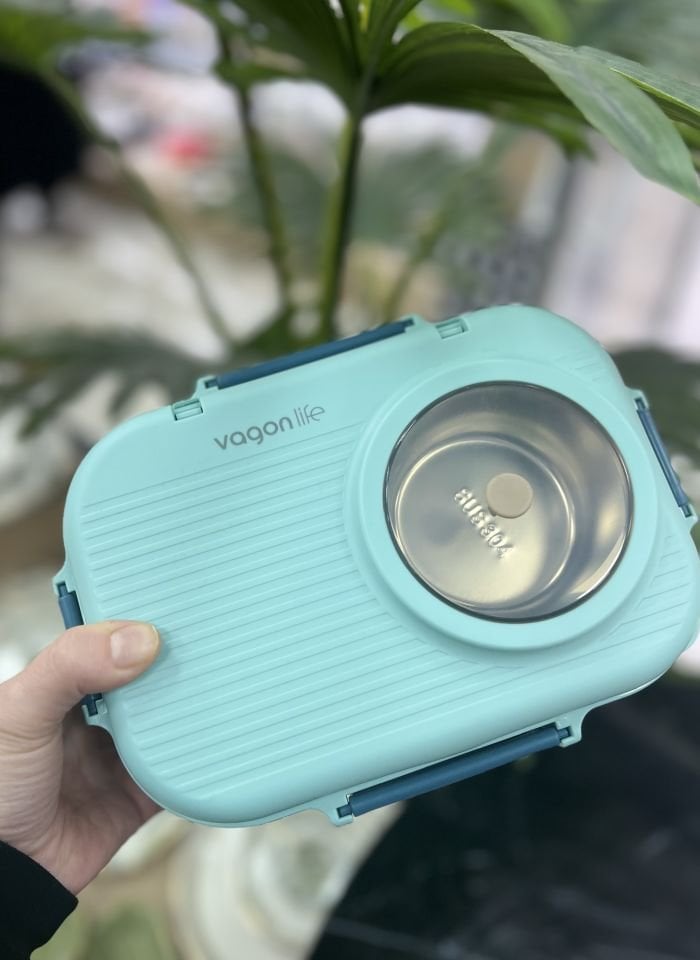 70100-Vagonlife Tek Katlı Çelik Yemek Taşıma Kabı Turkuaz