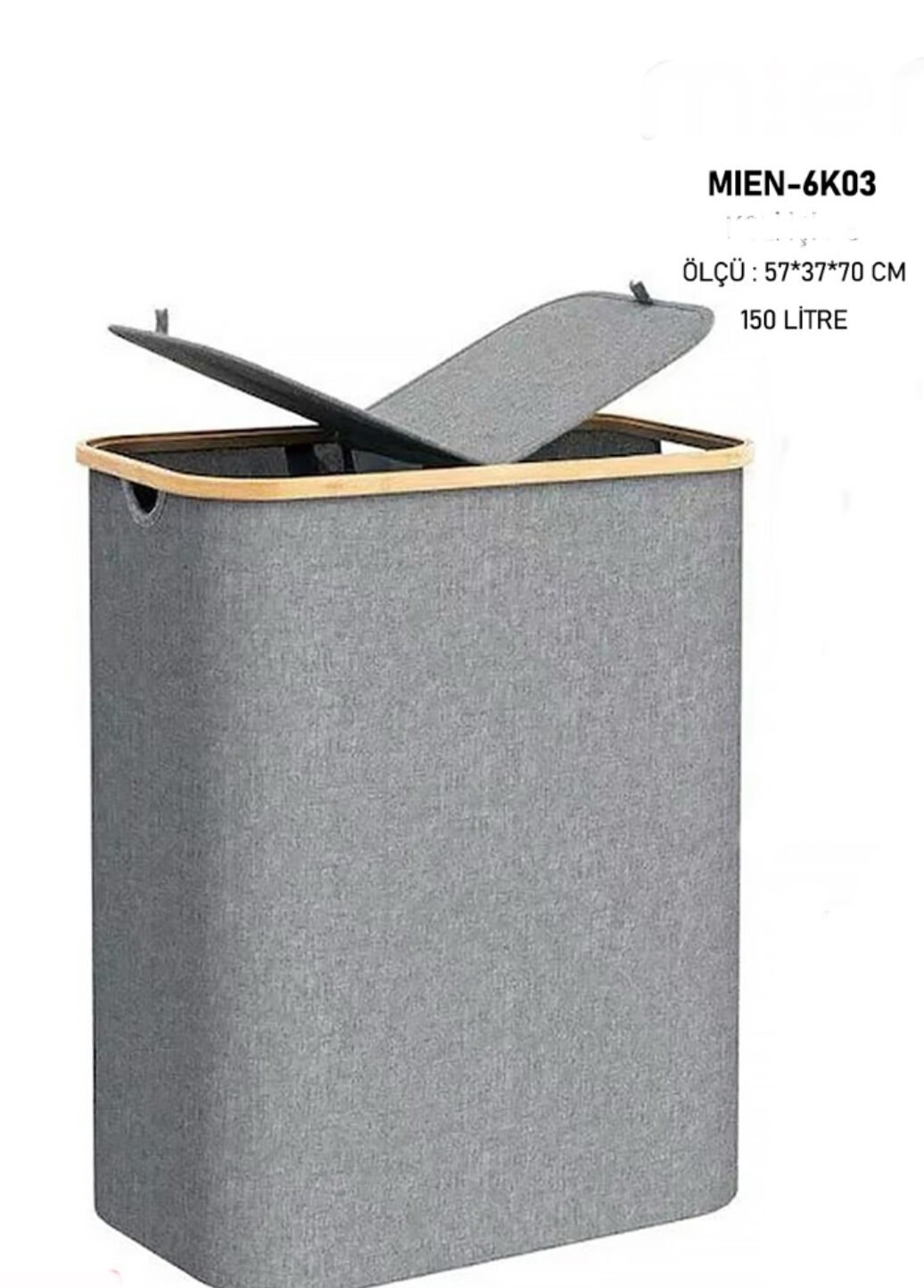 MIEN-6K03 150 LİTRE ÇİFT BÖLMELİ KATLANABİLİR ÇAMAŞIR SEPETİ