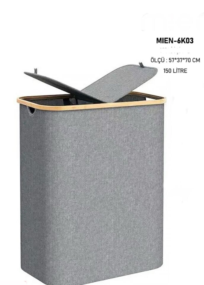 MIEN-6K03 150 LİTRE ÇİFT BÖLMELİ KATLANABİLİR ÇAMAŞIR SEPETİ