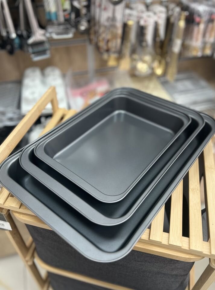 3lü Set Metal Fırın Tepsi (ölçüleri açıklamada)