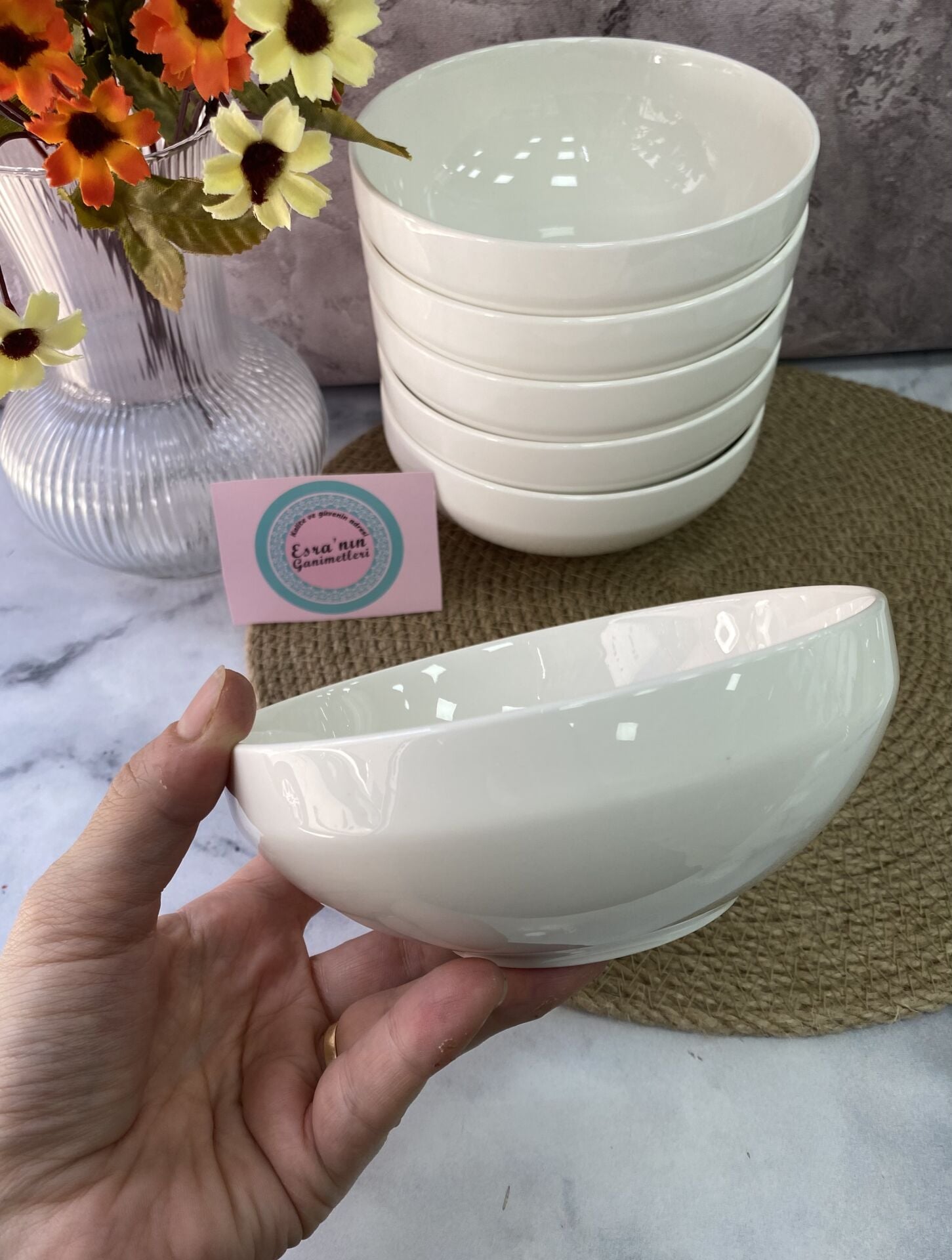 MBA-5285 ARİA 13 CM PORSELEN  KASE 6 ADET