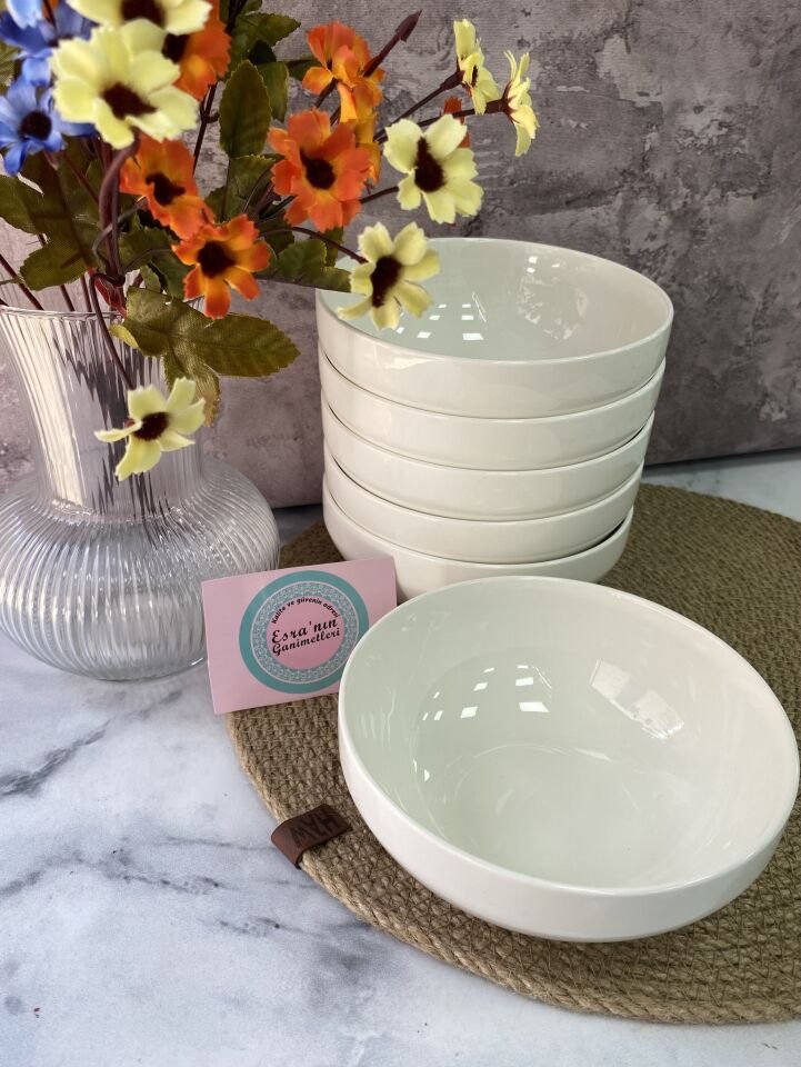 MBA-5285 ARİA 13 CM PORSELEN  KASE 6 ADET