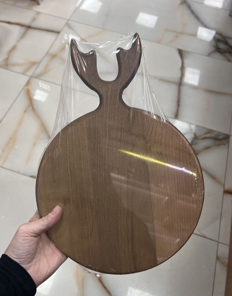 Geyik Yuvarlak Sunum Tahta 24*35cm