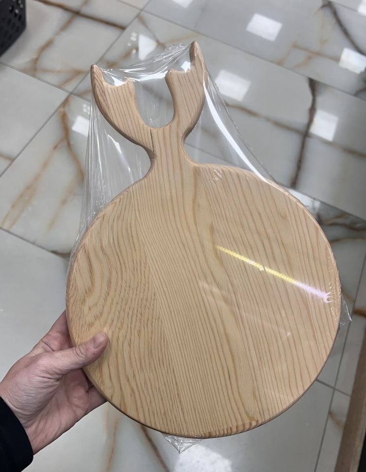 Geyik Yuvarlak Sunum Tahta 24*35cm