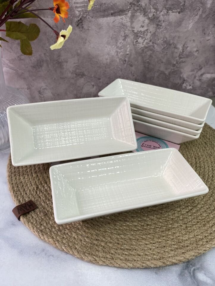 MLT-5339 EKOSE DESENLİ 16*8 CM PORSLEN KAYIK 6 ADET
