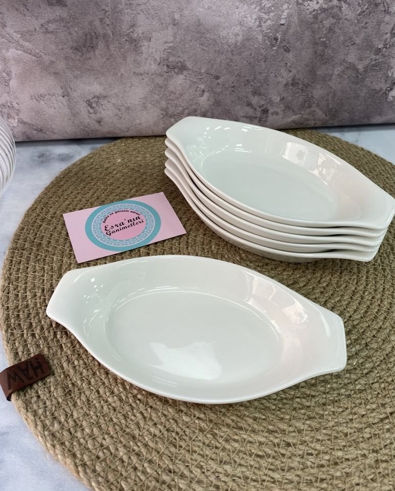 MLT-5341 PORSELEN 12*8 CM 6 ADET MİNİ TABAK