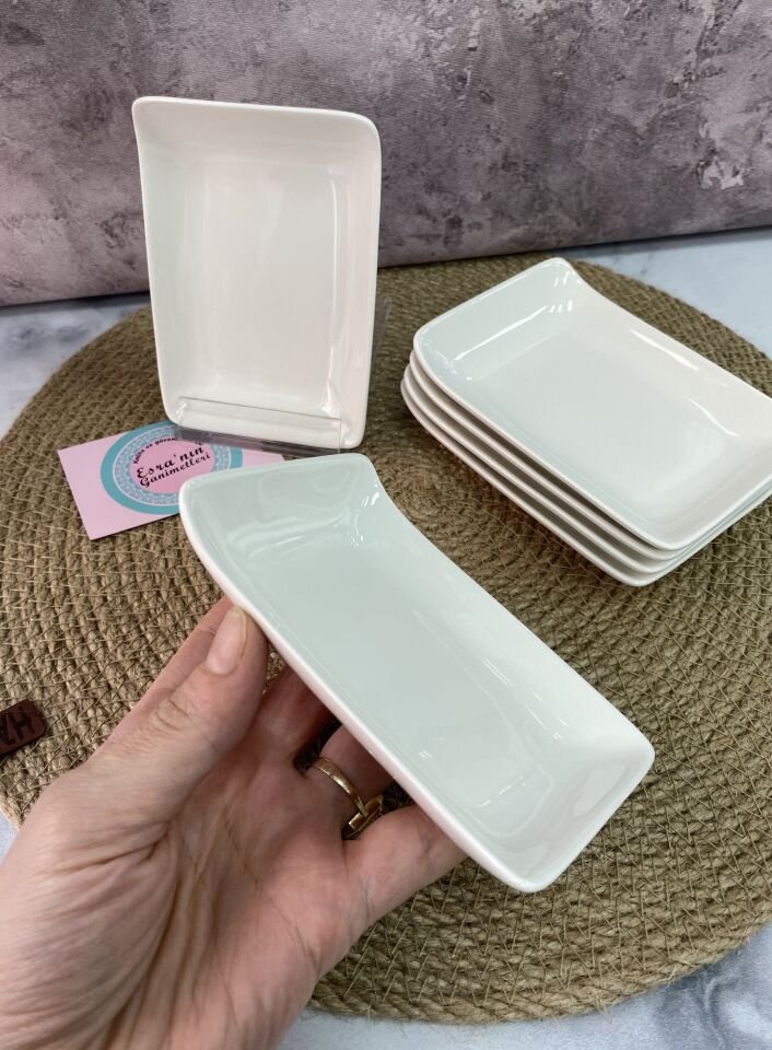 MLT-5341 PORSELEN 16*9 CM 6 ADET MİNİ MEZE TABAK
