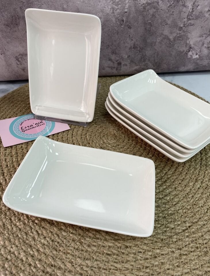 MLT-5341 PORSELEN 16*9 CM 6 ADET MİNİ MEZE TABAK