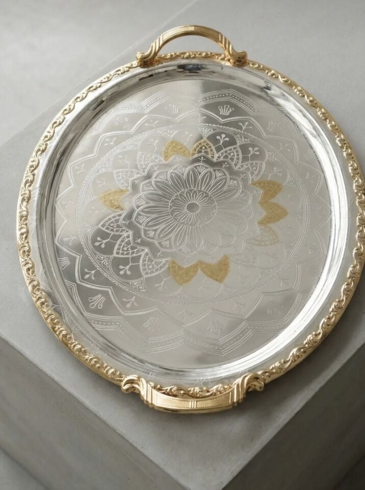 VİSNU GOLD METAL TEPSİ (POR-8694)