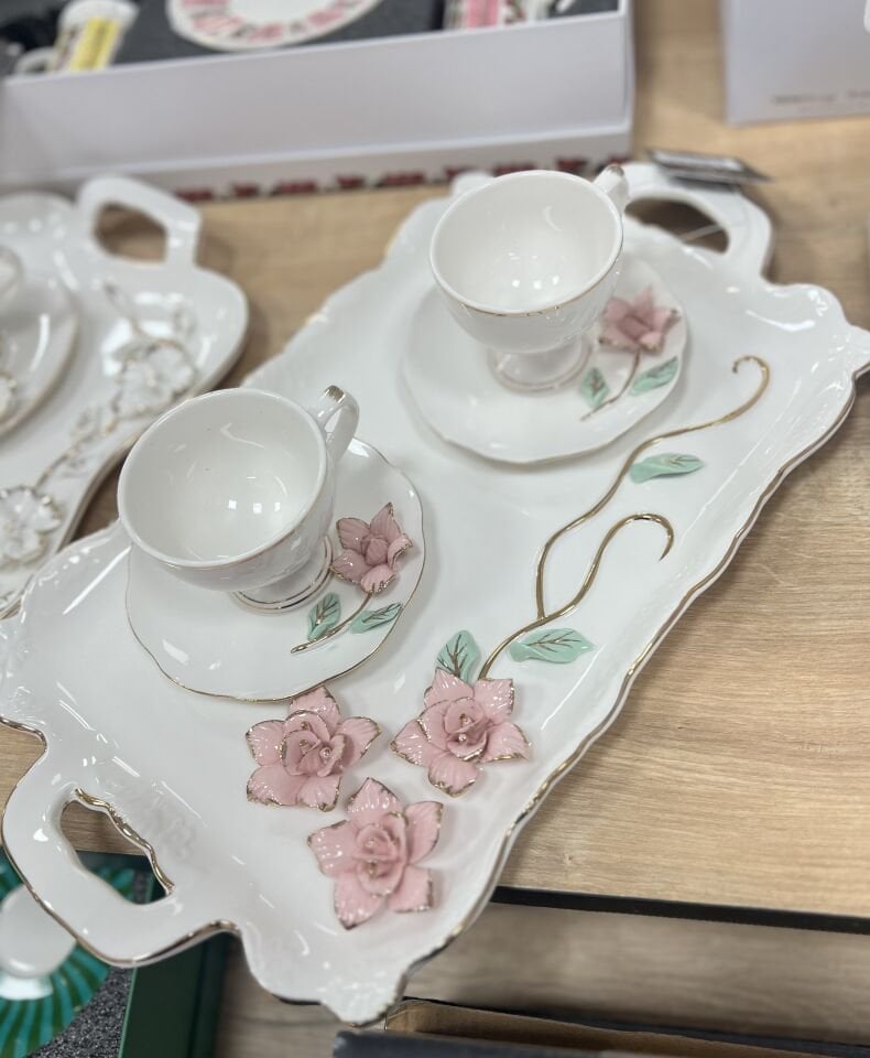 PORSELEN TEPSİLİ FİNCAN SET (AVERY 8201)