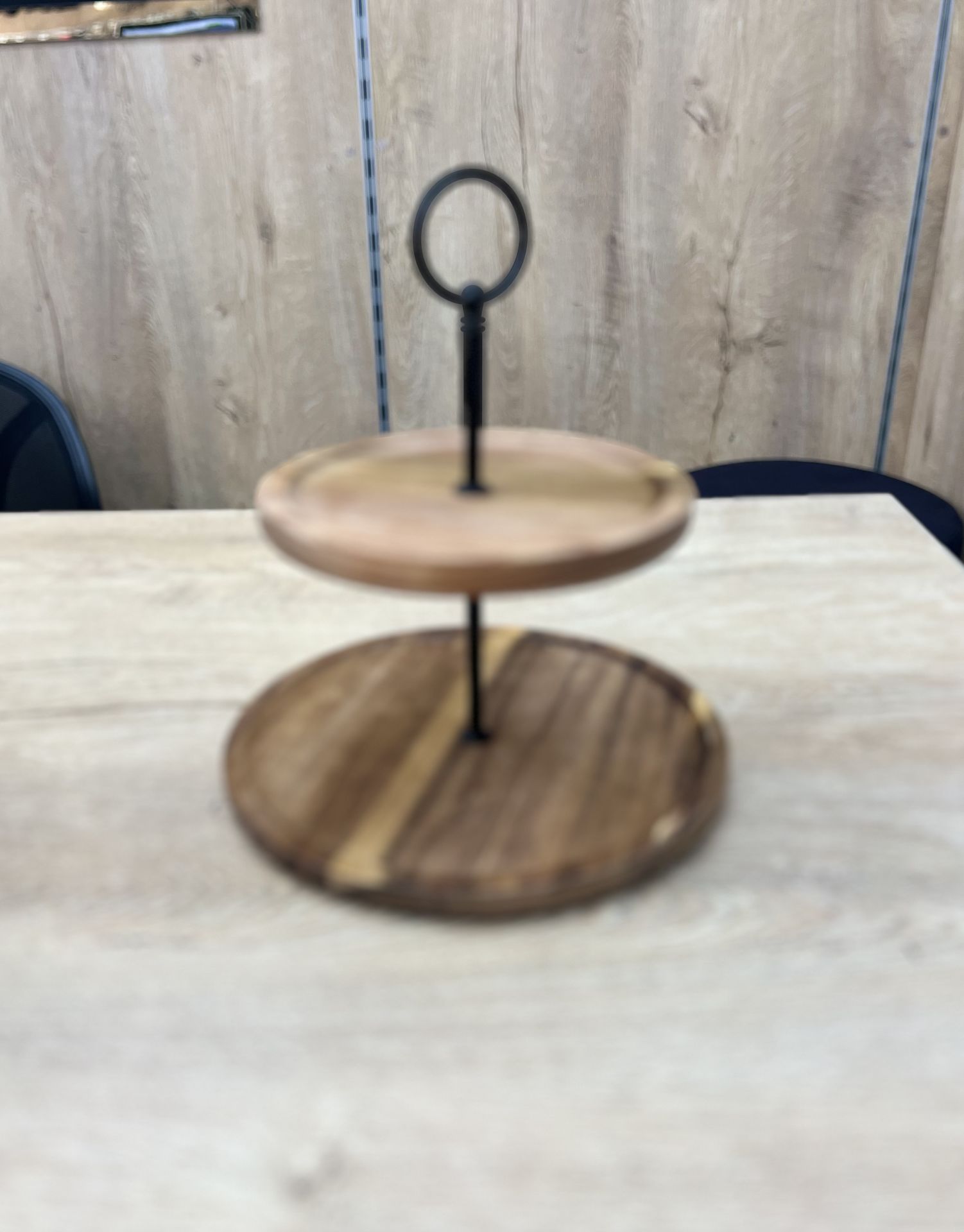 21*16cm Akasya İki Katlı İkramlık