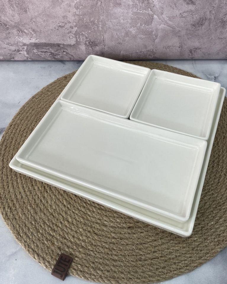 SCT-5421 PORSELEN TEPSİLİ 4 PARÇA KAHVALTILIK