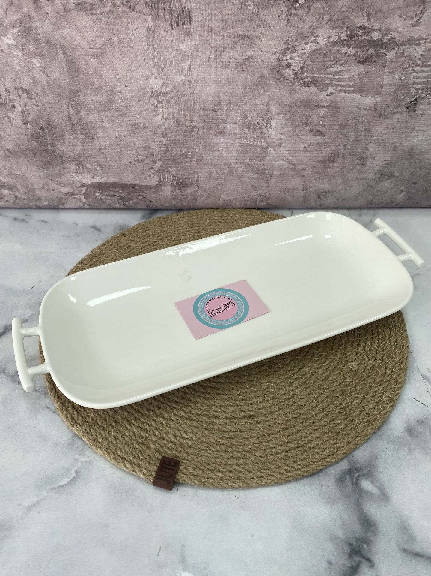 SCT-5385 PORSELEN 34*16 CM DAR UZUN KULPLU SERVİS