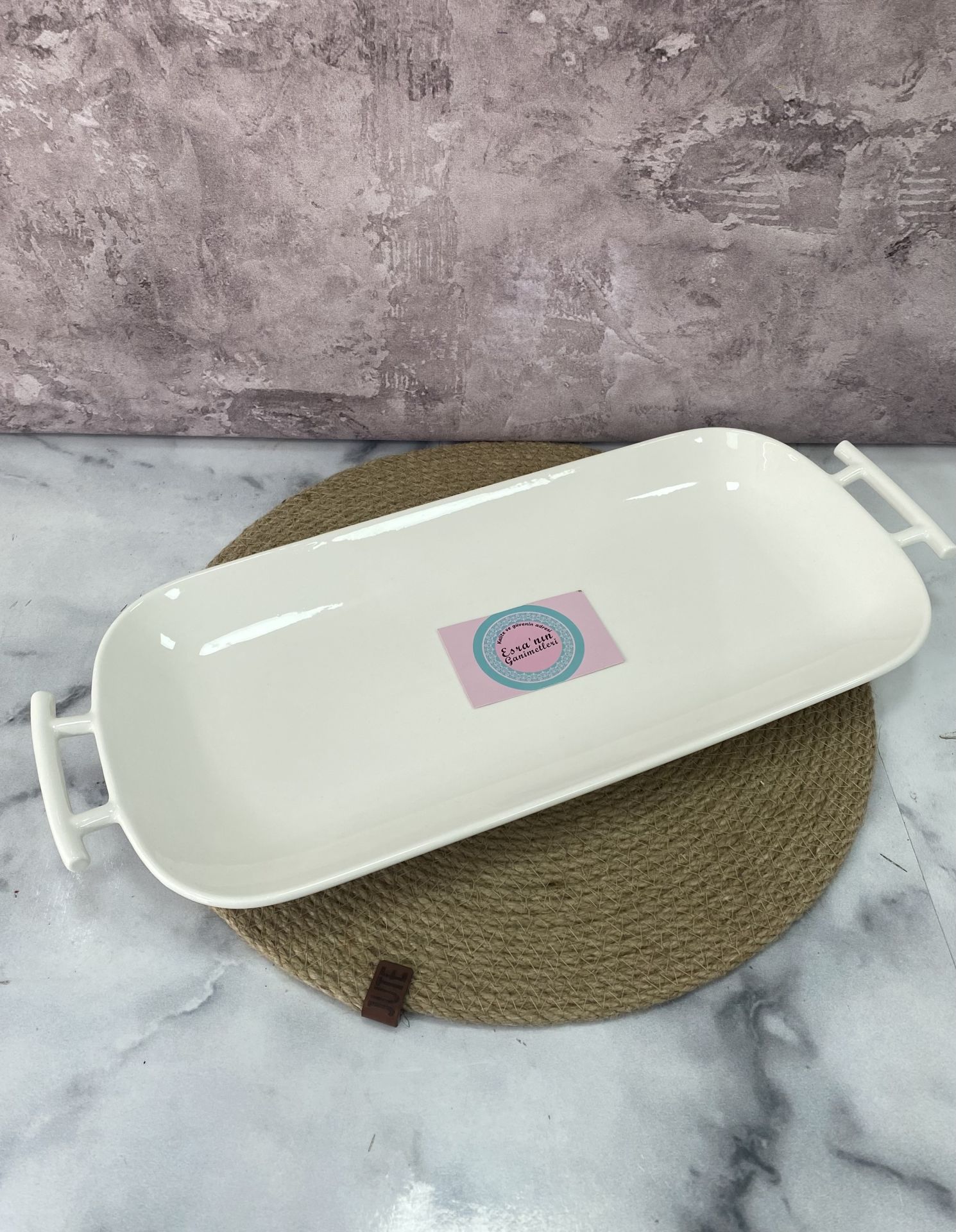 SCT-5384 PORSELEN 38*18 CM DAR UZUN KULPLU SERVİS