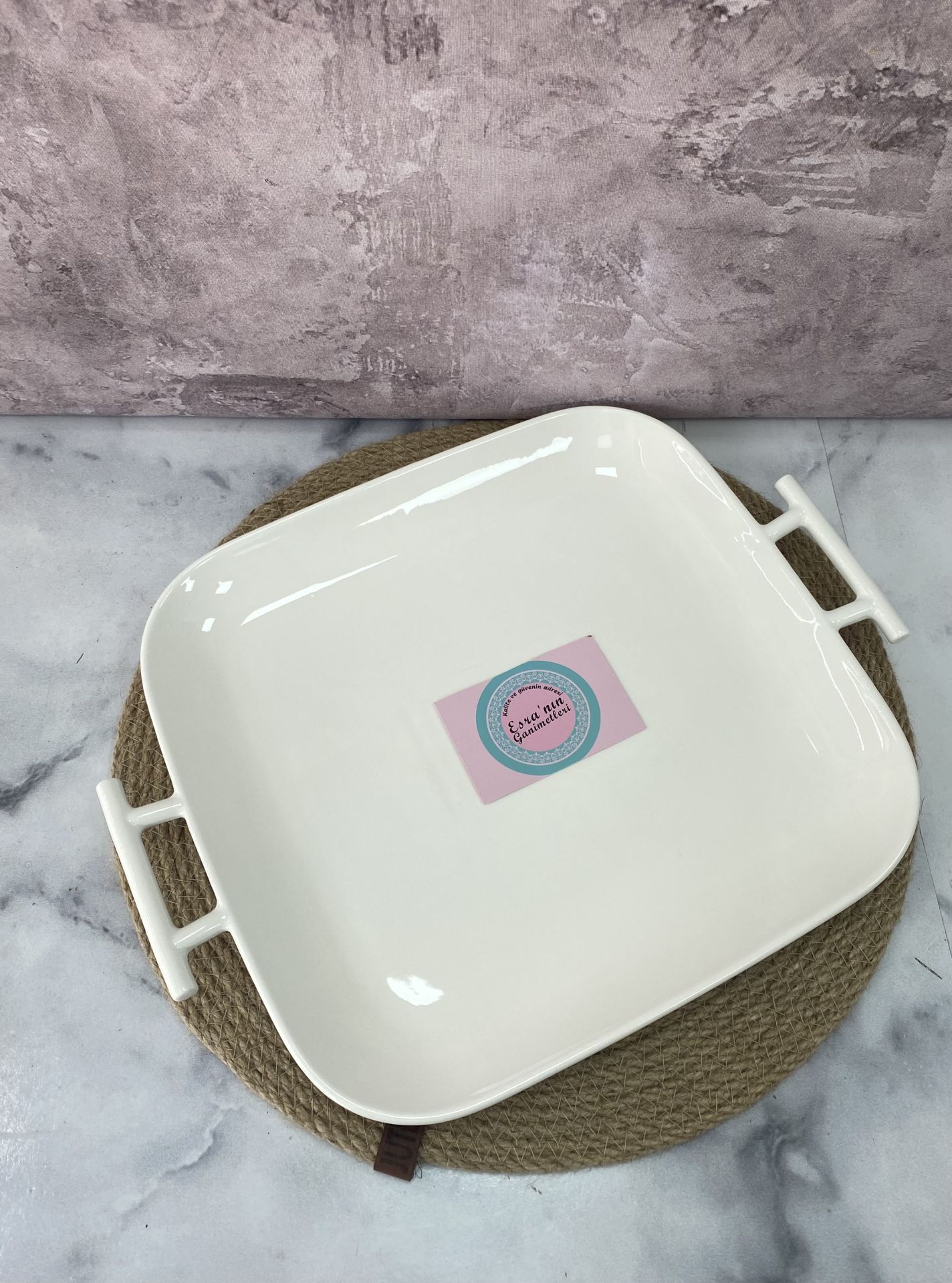 SCT-5382 PORSELEN 27 CM KARE KUPLU SERVİS