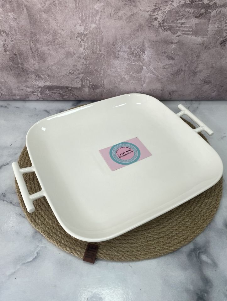 SCT-5382 PORSELEN 27 CM KARE KUPLU SERVİS