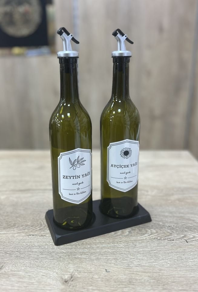 2li Retro Yağdanlık Altlık Dahil