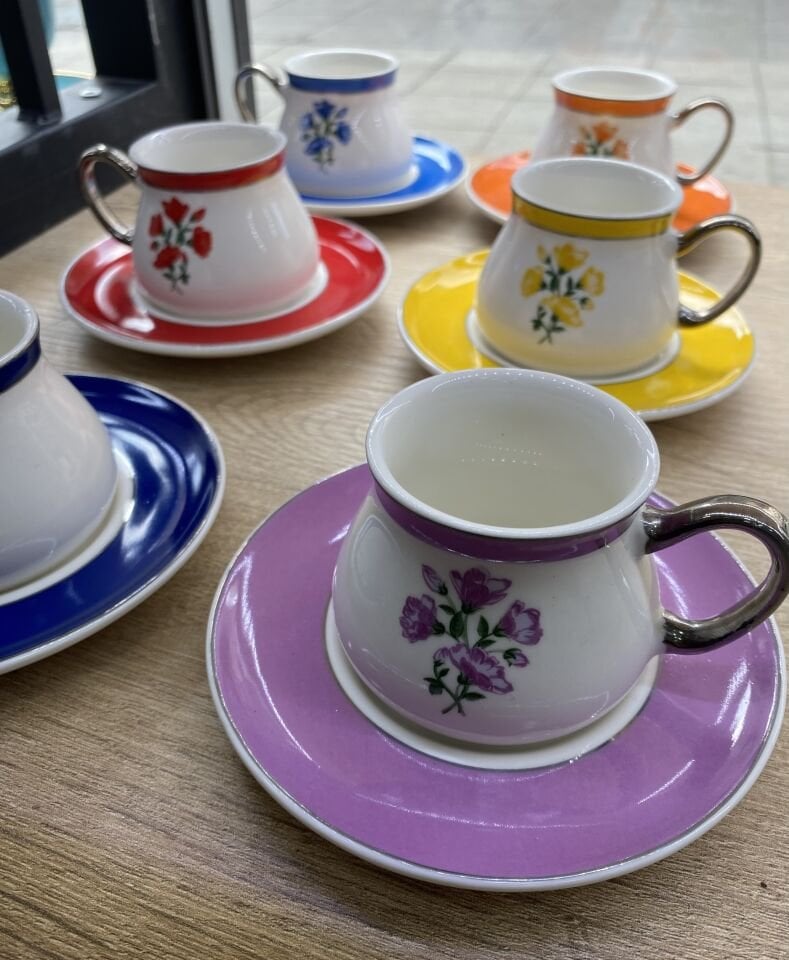 6 Kişilik Renkli Fincan Tkm Celeste