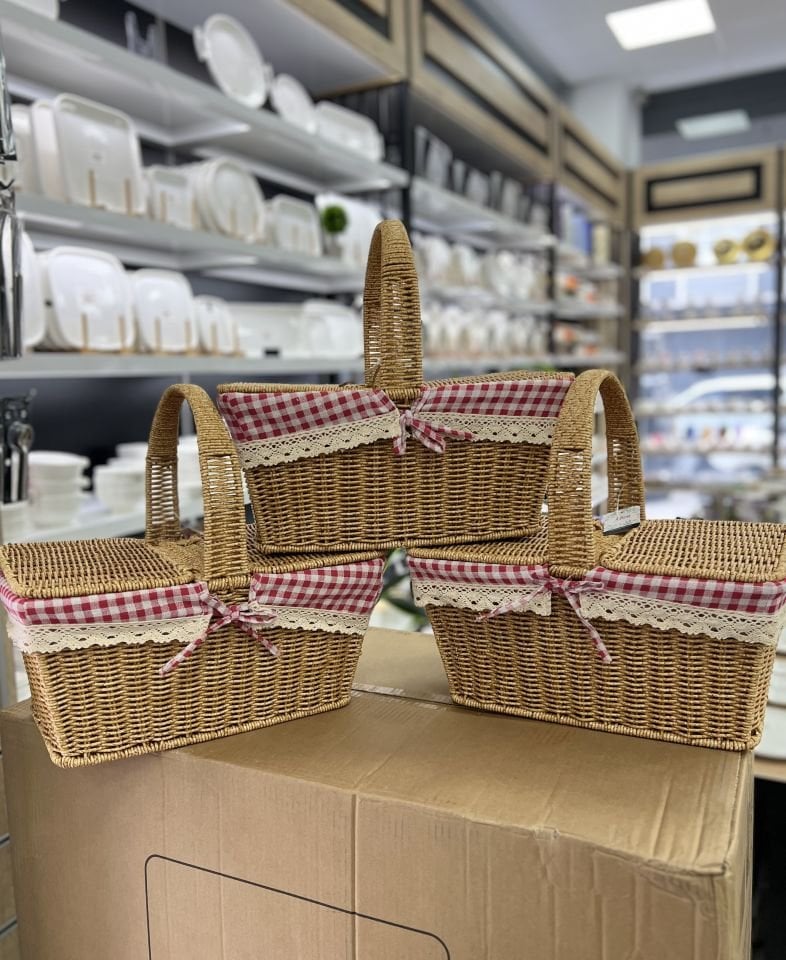 Rattan Dikdörtgen Piknik Sepeti