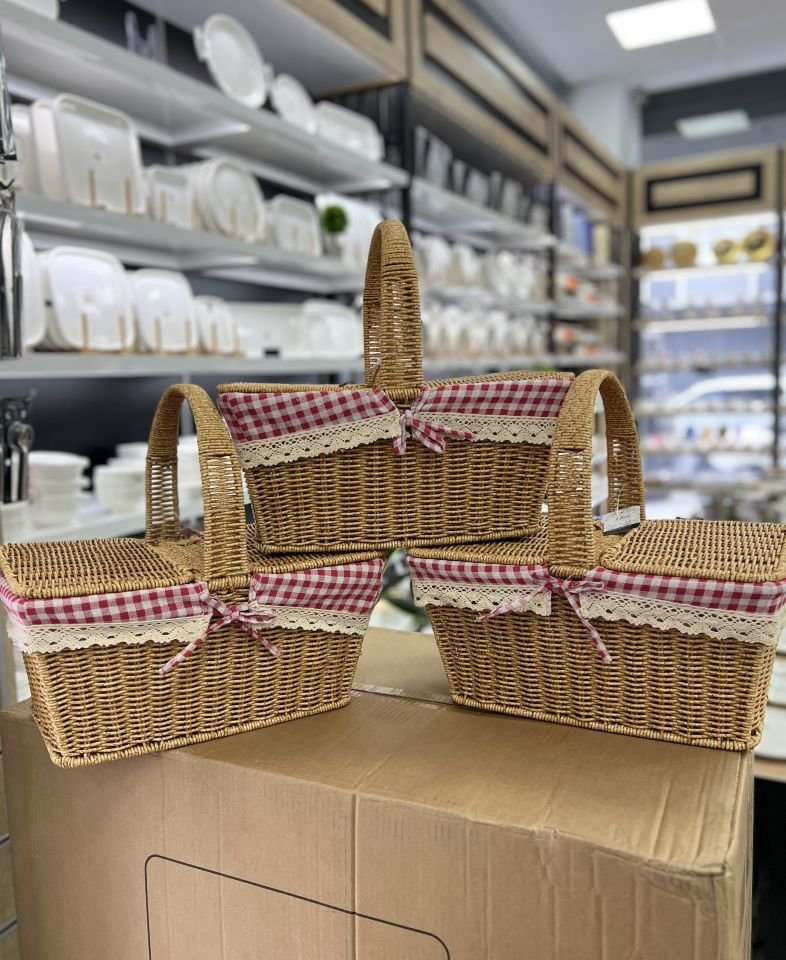 Rattan Dikdörtgen Piknik Sepeti