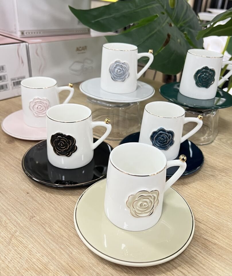 ROZSA 6 KİŞİLİK FİNCAN TAKIM (KZN-8785)