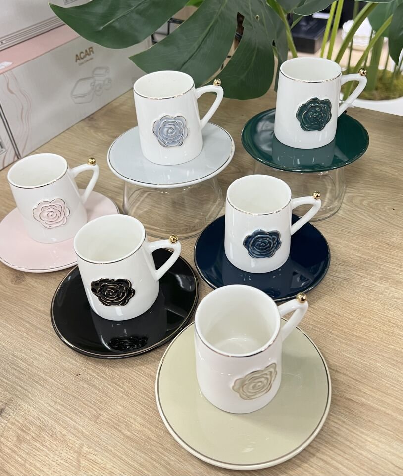 ROZSA 6 KİŞİLİK FİNCAN TAKIM (KZN-8785)