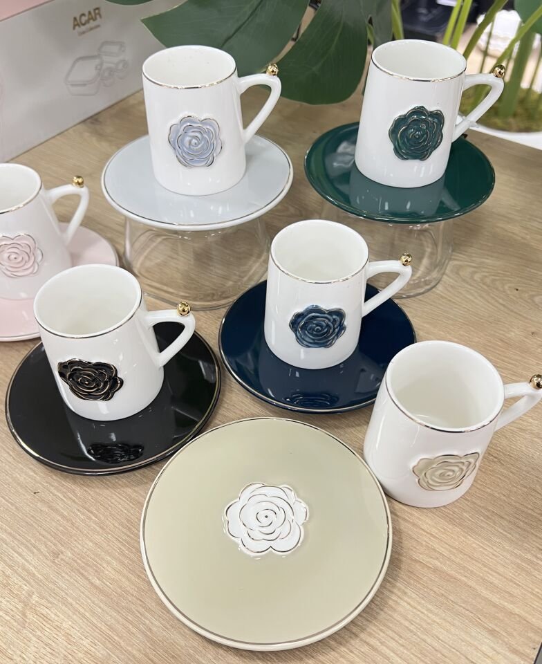 ROZSA 6 KİŞİLİK FİNCAN TAKIM (KZN-8785)