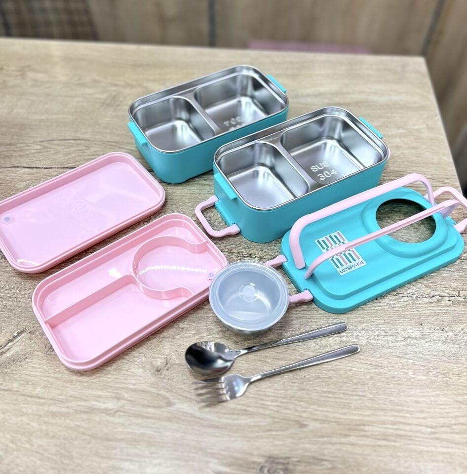 UZSPACE KASELİ 2KATLI 1200ML LUNCHBOX  (8023)
