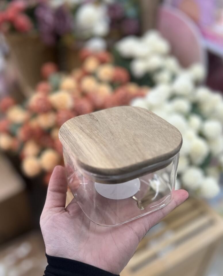 BOR059- AKASYA KAPAK 6 ADET KAPAKLI CAM (350ml)