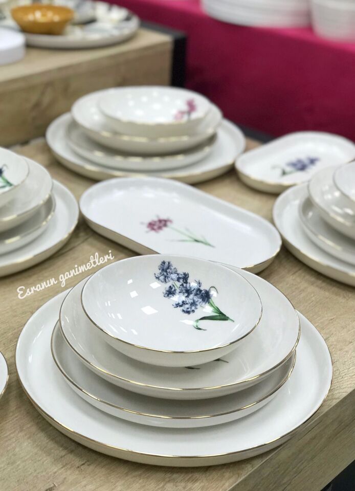 Pure Fleur 6 Kişilik 29 Parça Porselen yemek tk