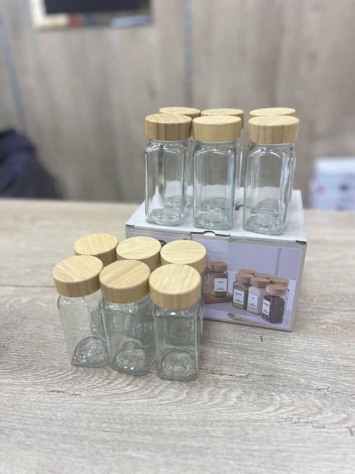 12Lİ BAMBU  BAHARAT SET / ETİKET HEDİYELİ