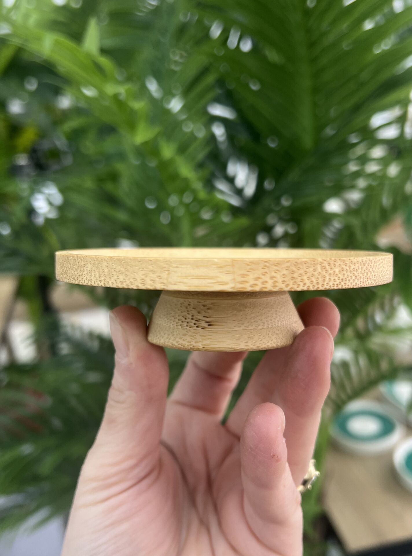 BAMBU MİNİ YUVARLAK AYAKLI SUNUMLUK (10cm)
