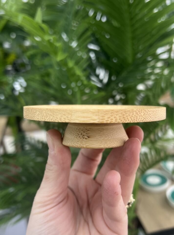 BAMBU MİNİ YUVARLAK AYAKLI SUNUMLUK (10cm)