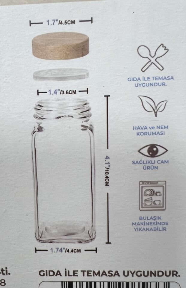 12Lİ AKASYA  BAHARATLIK SET / ETİKET HEDİYELİ