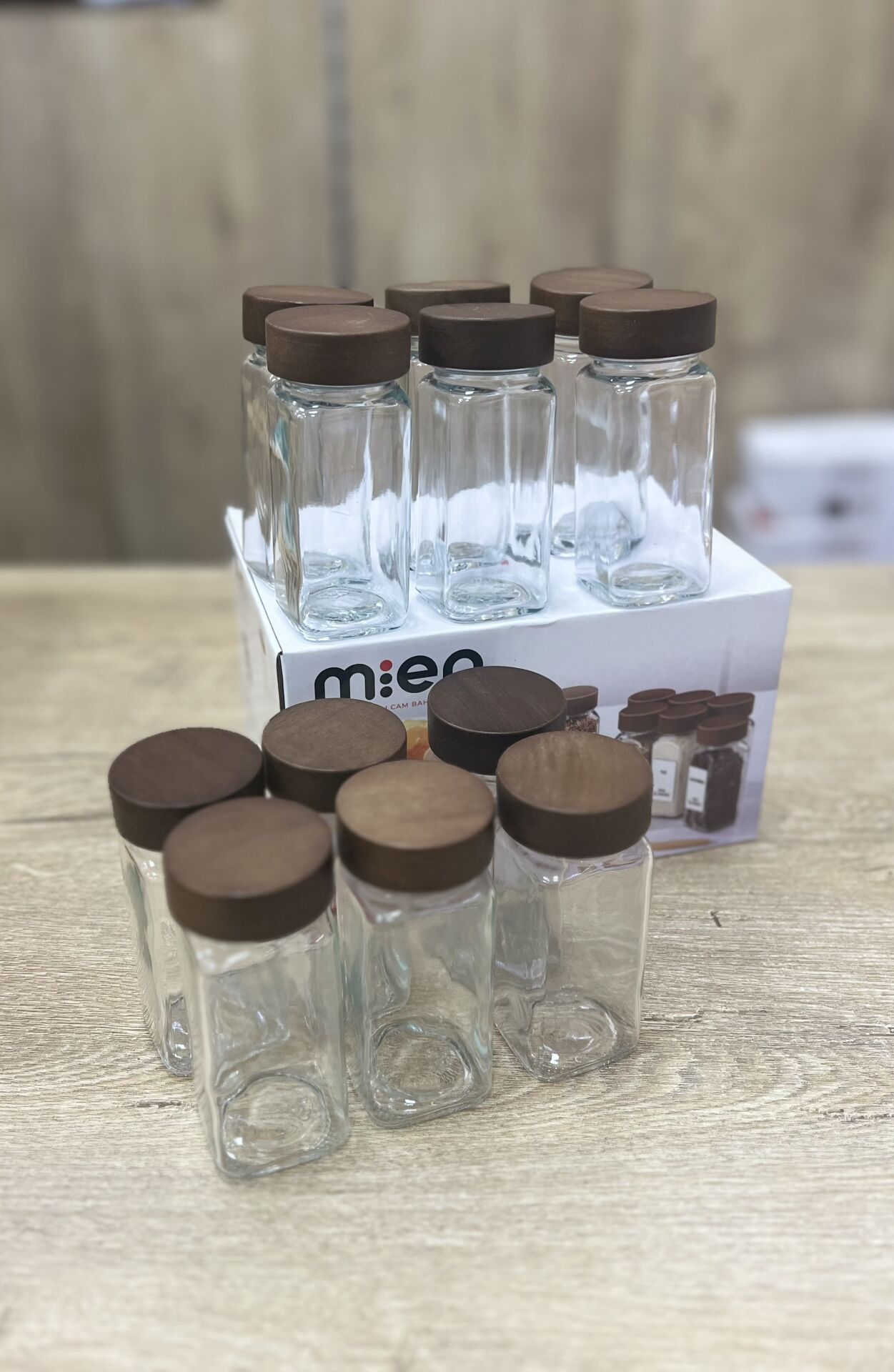 12Lİ AKASYA  BAHARATLIK SET / ETİKET HEDİYELİ