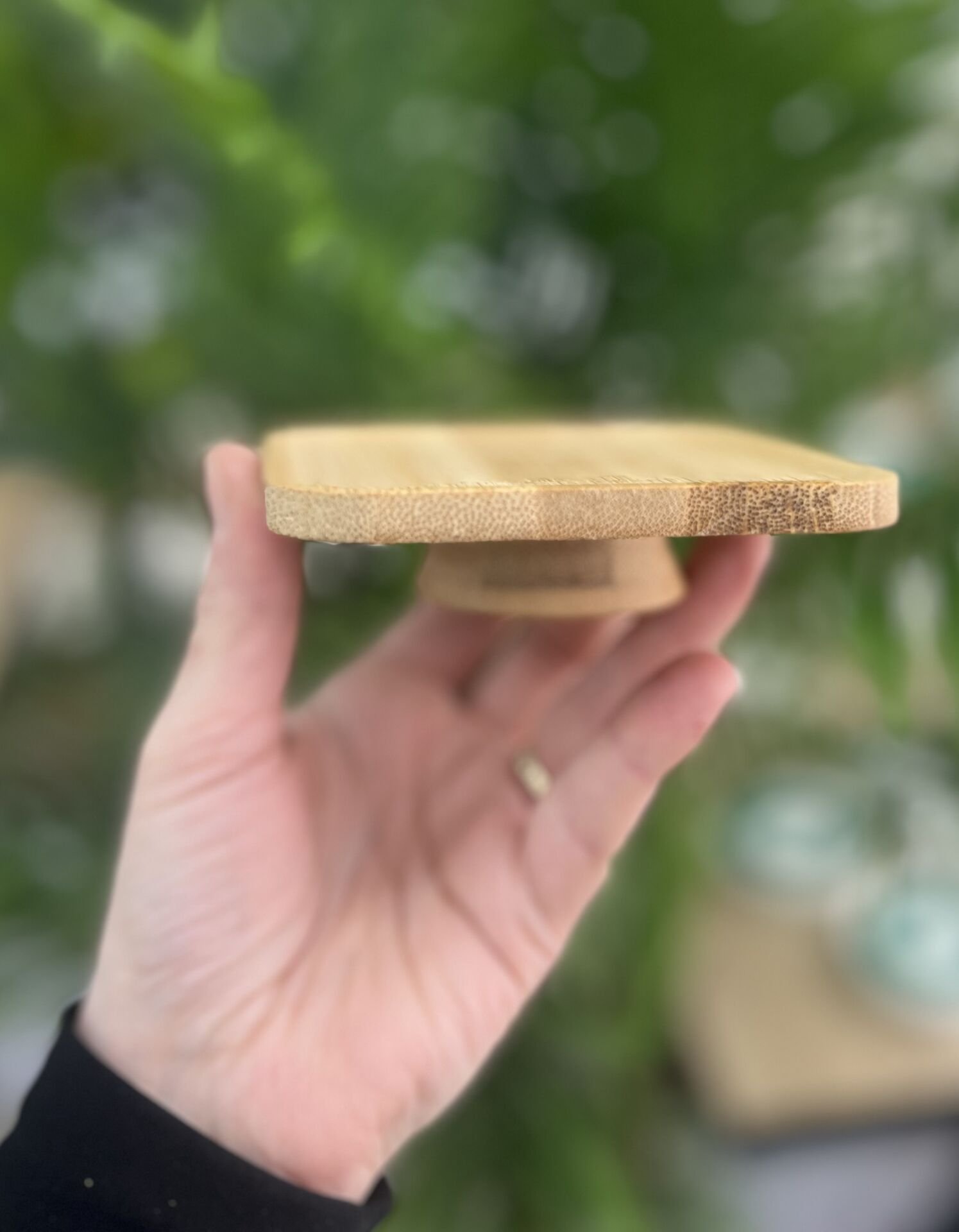 BAMBU MİNİ KARE AYAKLI SUNUMLUK (10cm)