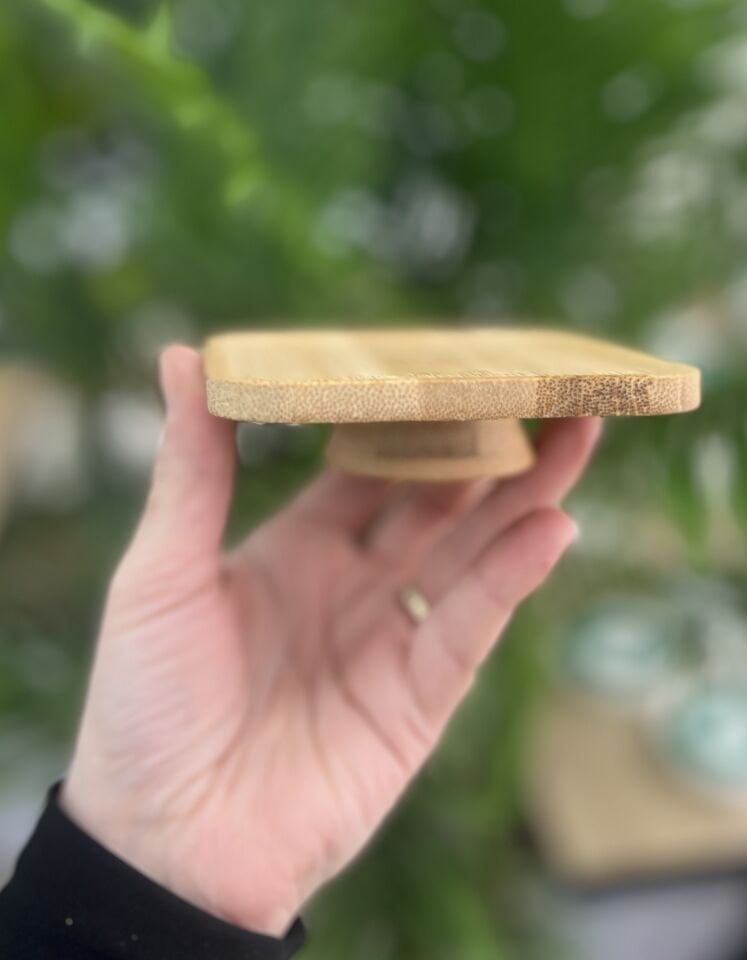 BAMBU MİNİ KARE AYAKLI SUNUMLUK (10cm)