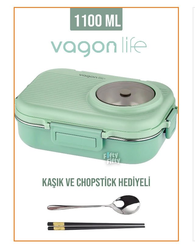70100-Vagonlife Tek Katlı Çelik Yemek Taşıma Kabı